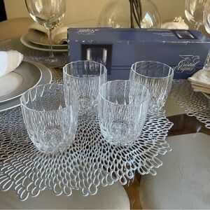 Vintage Set of 4 Crystal D'Arques Old Fashioned On the Rock Glasses